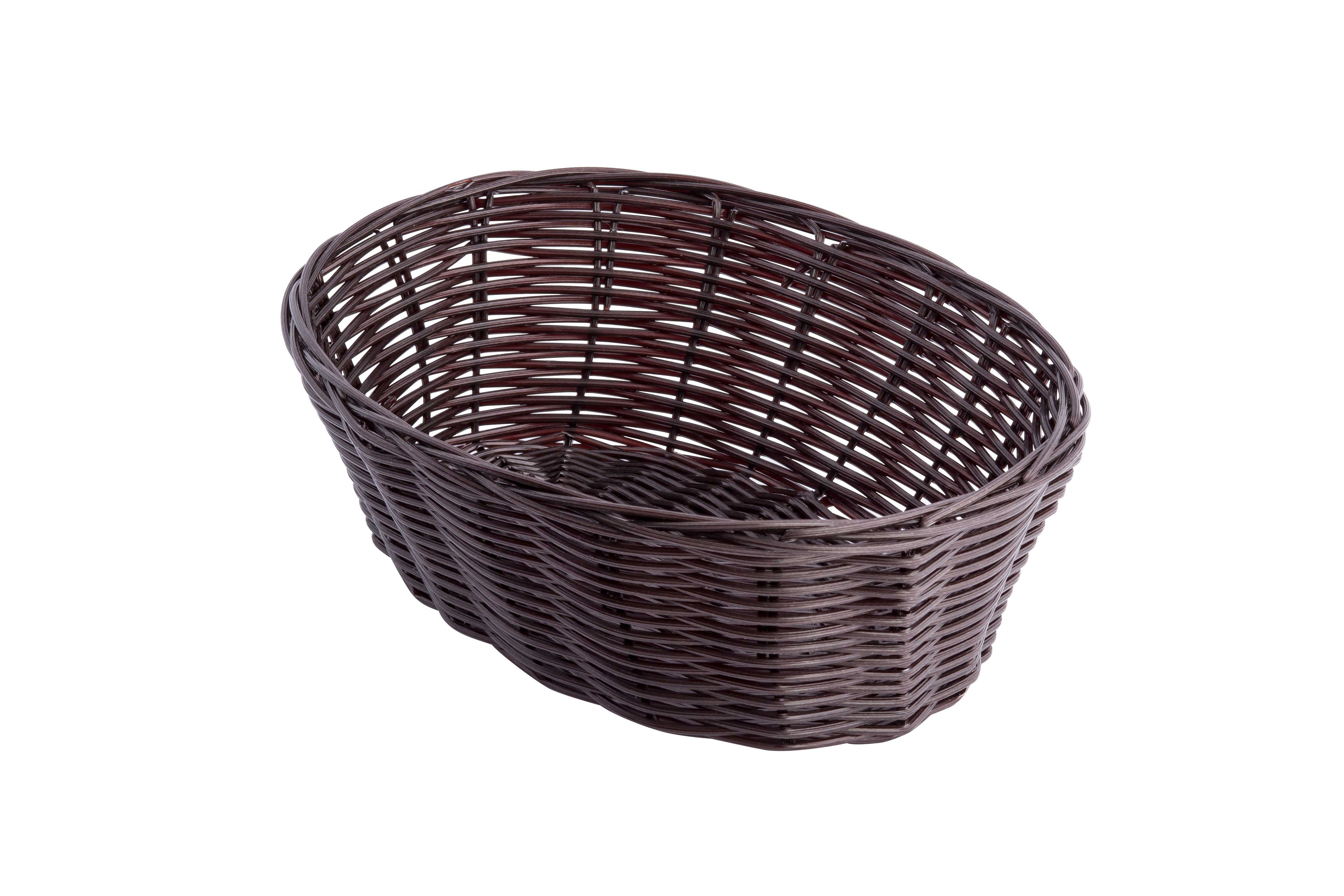 Tablecraft Polypropylene Cord Brown Oval Handwoven Basket, 10 X 6.5 X 3 Inch -- 12 Per Case