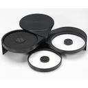 Tablecraft ABS Plastic Black Triple Glass Rimmer, 6.25 x 7.875 x 2.875 inch -- 4 per case