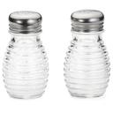 Tablecraft Beehive Collection Glass Salt and Pepper Shaker with Stainless Steel Tops, 2 Ounce Capacity -- 24 per case