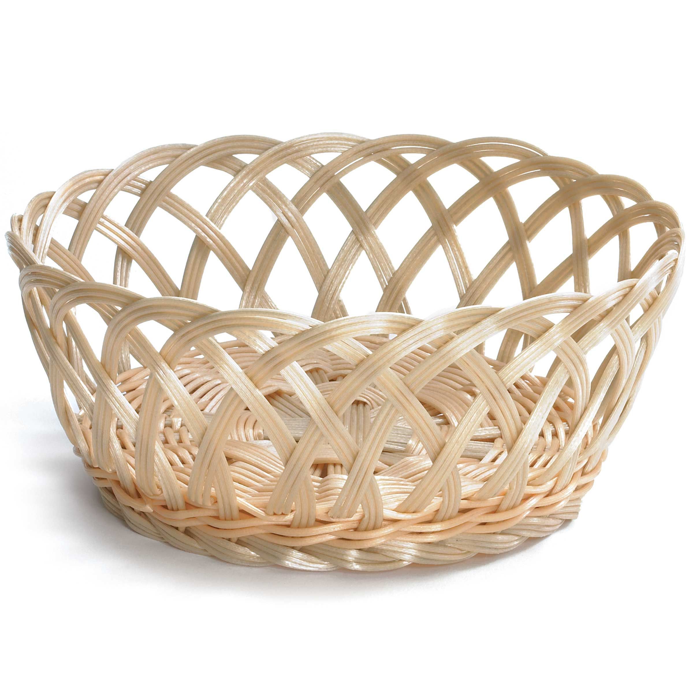 Tablecraft Polypropylene Cord Natural Round Open Weave Serving Basket, 8.5 X 8.5 X 3.25 Inch -- 12 Per Case