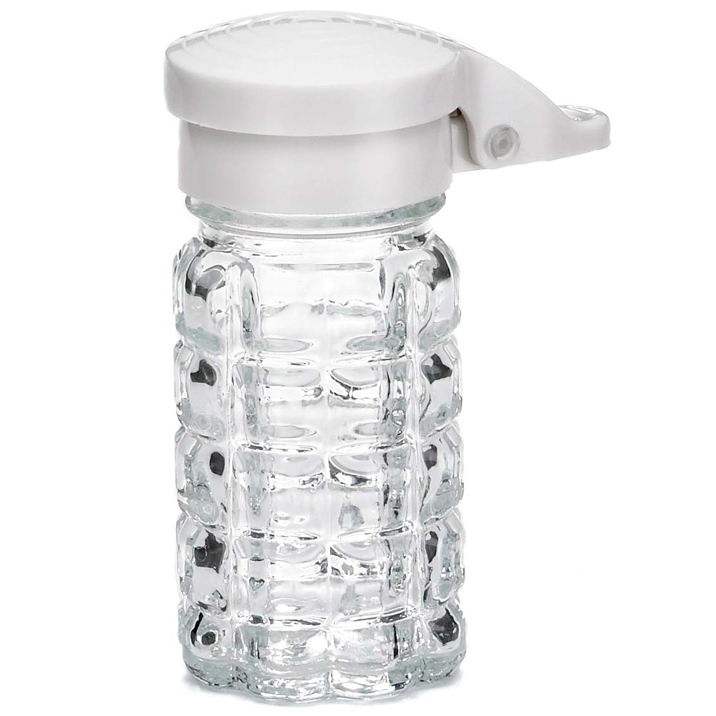 Tablecraft Nostalgia Collection White Mp Abs Top Glass Salt And Pepper Shaker, 1.5 Ounce Capacity -- 24 Per Case