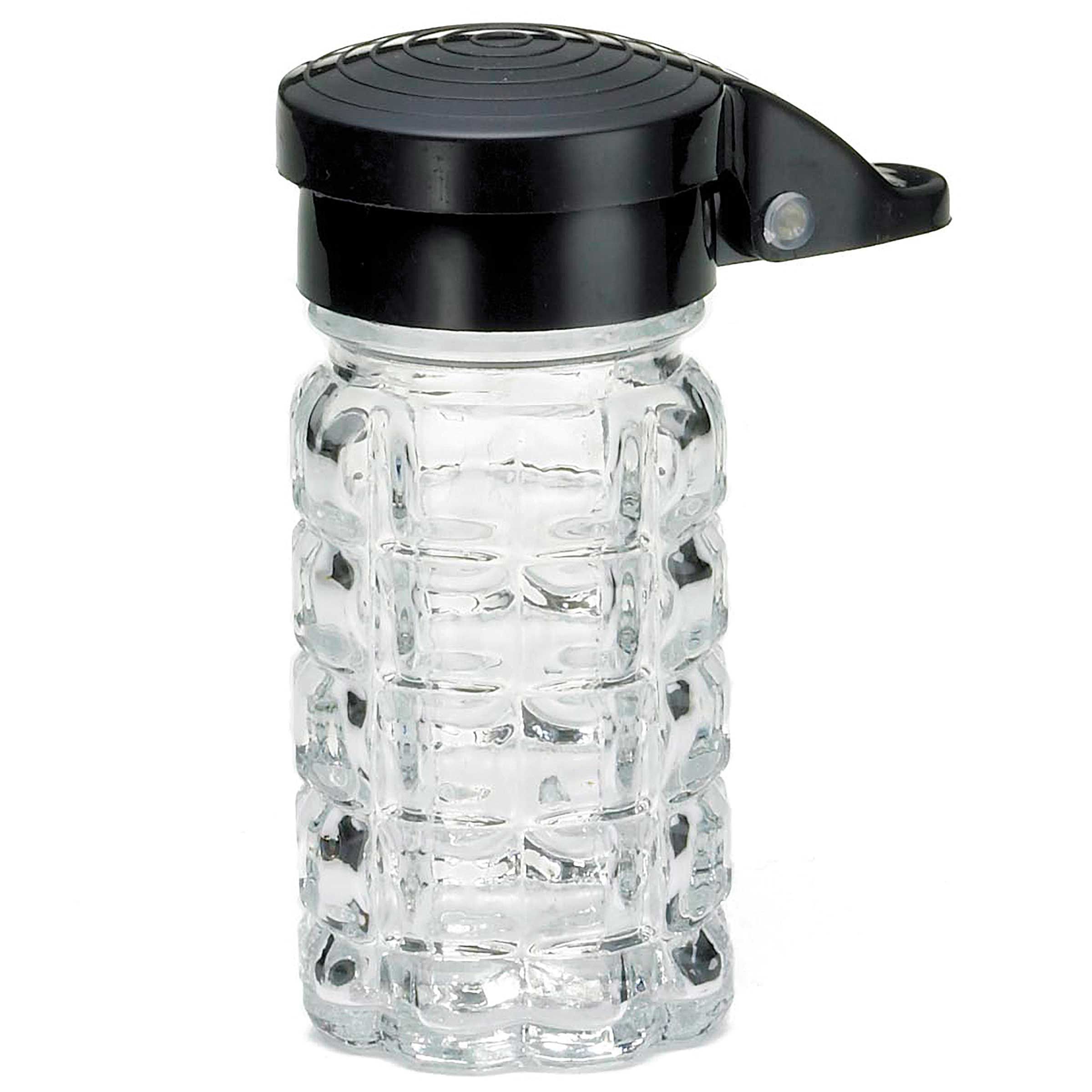 Tablecraft Nostalgia Collection Black Abs Top Glass Salt And Pepper Shaker, 1.5 Ounce Capacity -- 24 Per Case