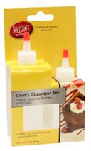 Tablecraft Clamshell Chef Squeeze Dispenser Set -- 6 per case