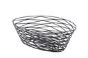Tablecraft Artisan Collection Black Powder Coated Steel Oval Basket, 10 x 6.75 x 3.25 inch