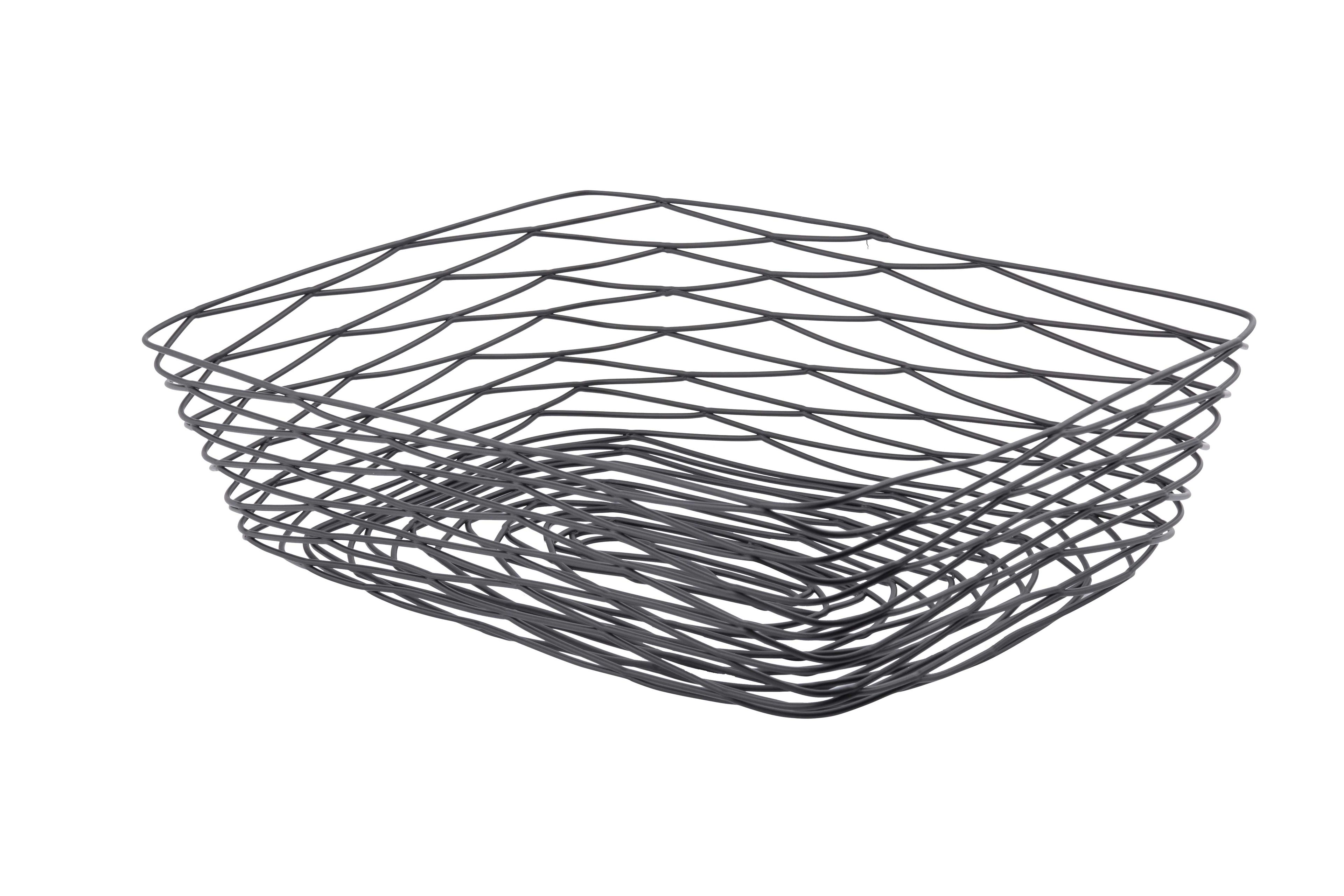 Tablecraft Artisan Collection Black Powder Coated Steel Rectangular Serving Basket, 12.25 X 9.25 X 3.25 Inch