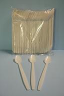 Goldmax Medium Weight Polypropylene White Soda Spoon -- 1000 per case.