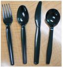 Goldmax Silver Series Black Polystyrene Medium Heavy Weight Teaspoon, 13 x 6.5 x 8 inch -- 10 per case.
