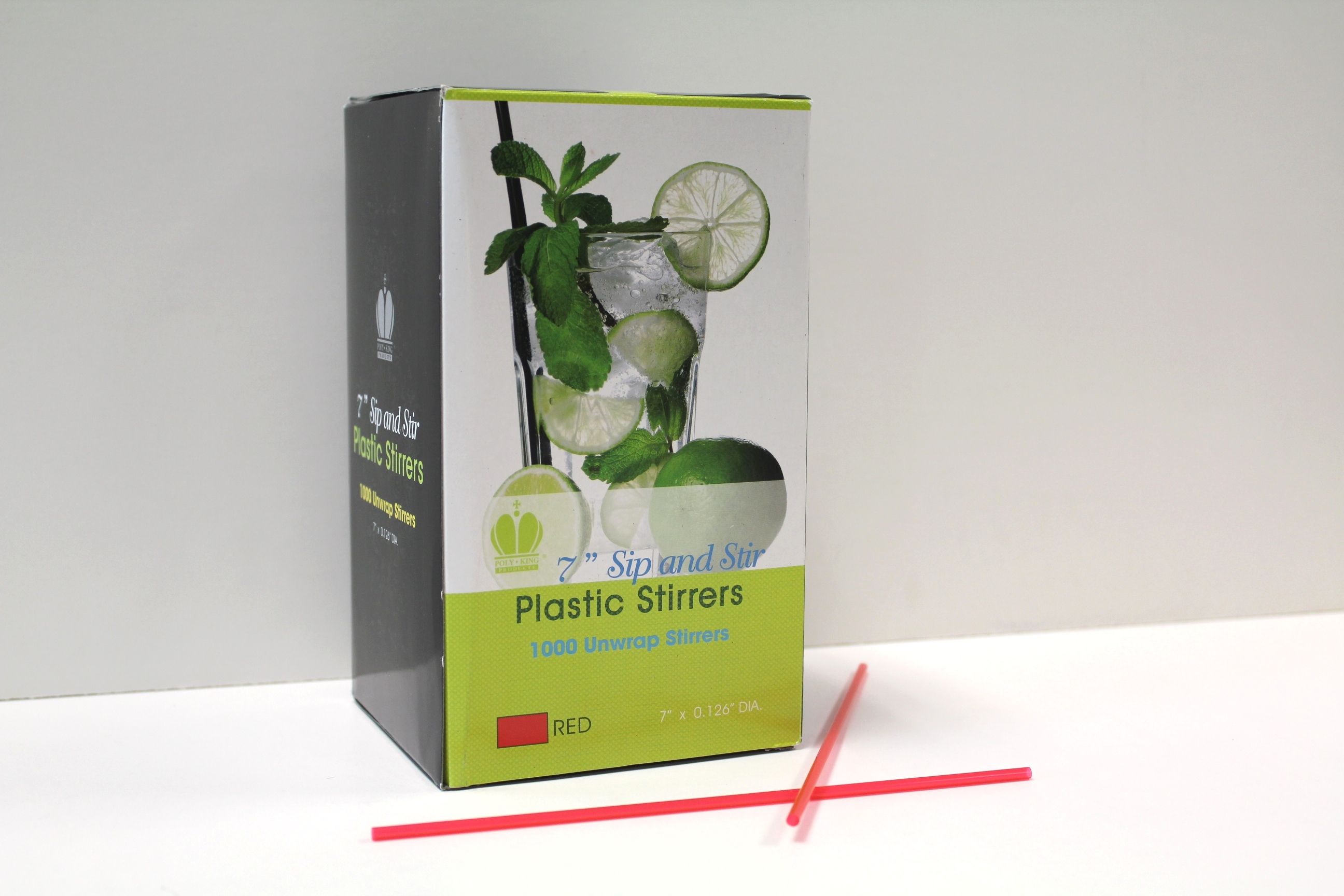 Goldmax Red Unwrapped Sip And Stirrer Straw, 7 Inch -- 10000 Per Case