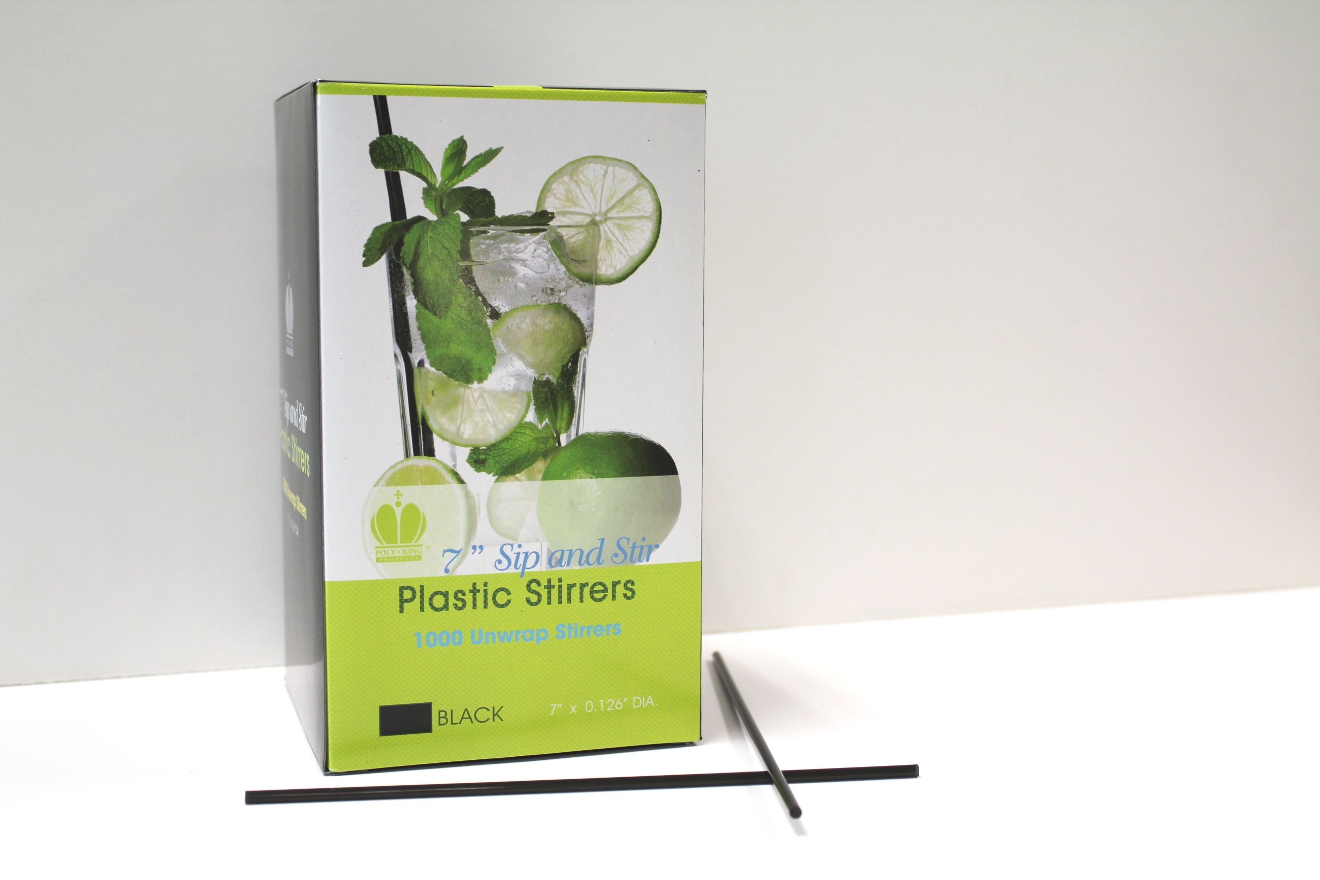 Goldmax Plastic Black Unwrapped Sip And Stirrer Straw, 7 Inch -- 10000 Per Case