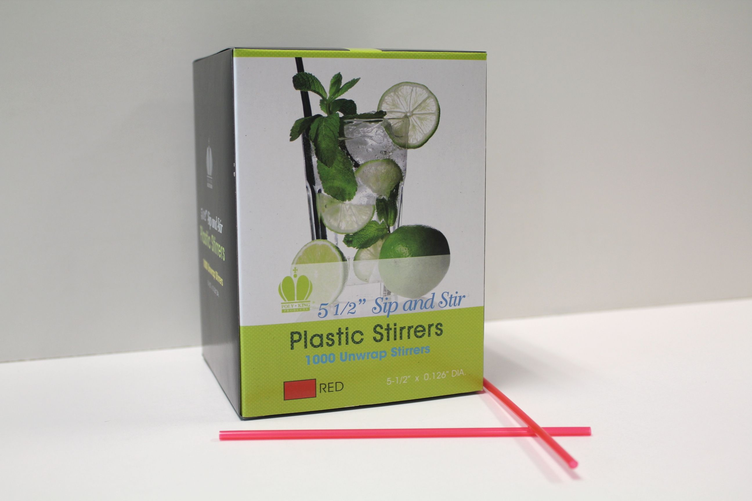 Goldmax Plastic Red Unwrapped Sip And Stirrer Straw, 5.5 Inch -- 10000 Per Case