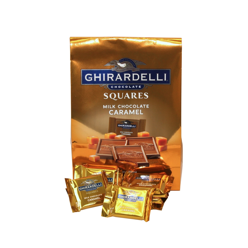 Ghirardelli Milk and Caramel Chocolate Squares, 15.96 Ounce -- 6 per case.