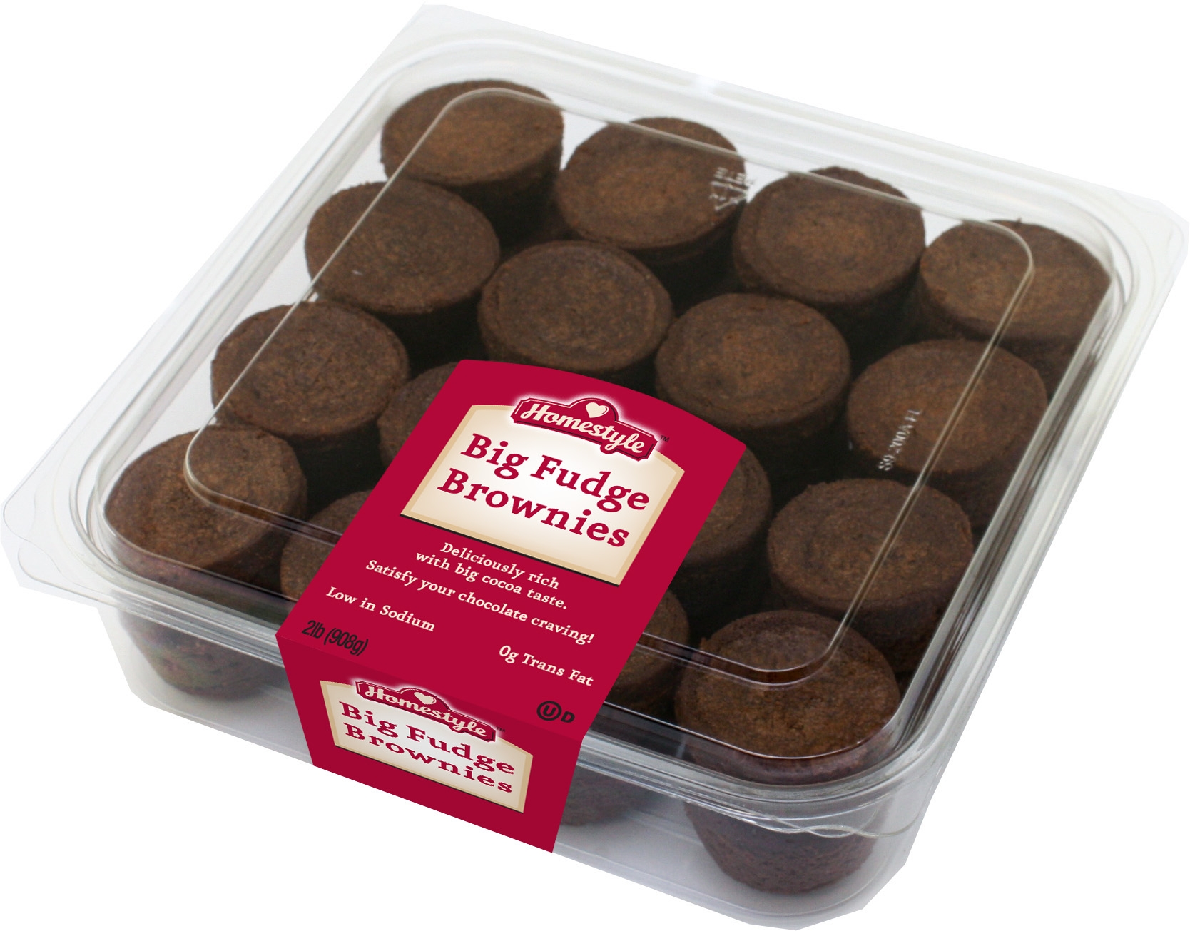 Two Bite Homestyle Big Fudge Brownies, 2 Pound -- 8 per case.