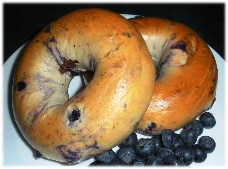 Burry Foodservice Thaw and Sell Sliced Blueberry Bagel, 4 Ounce -- 72 per case.