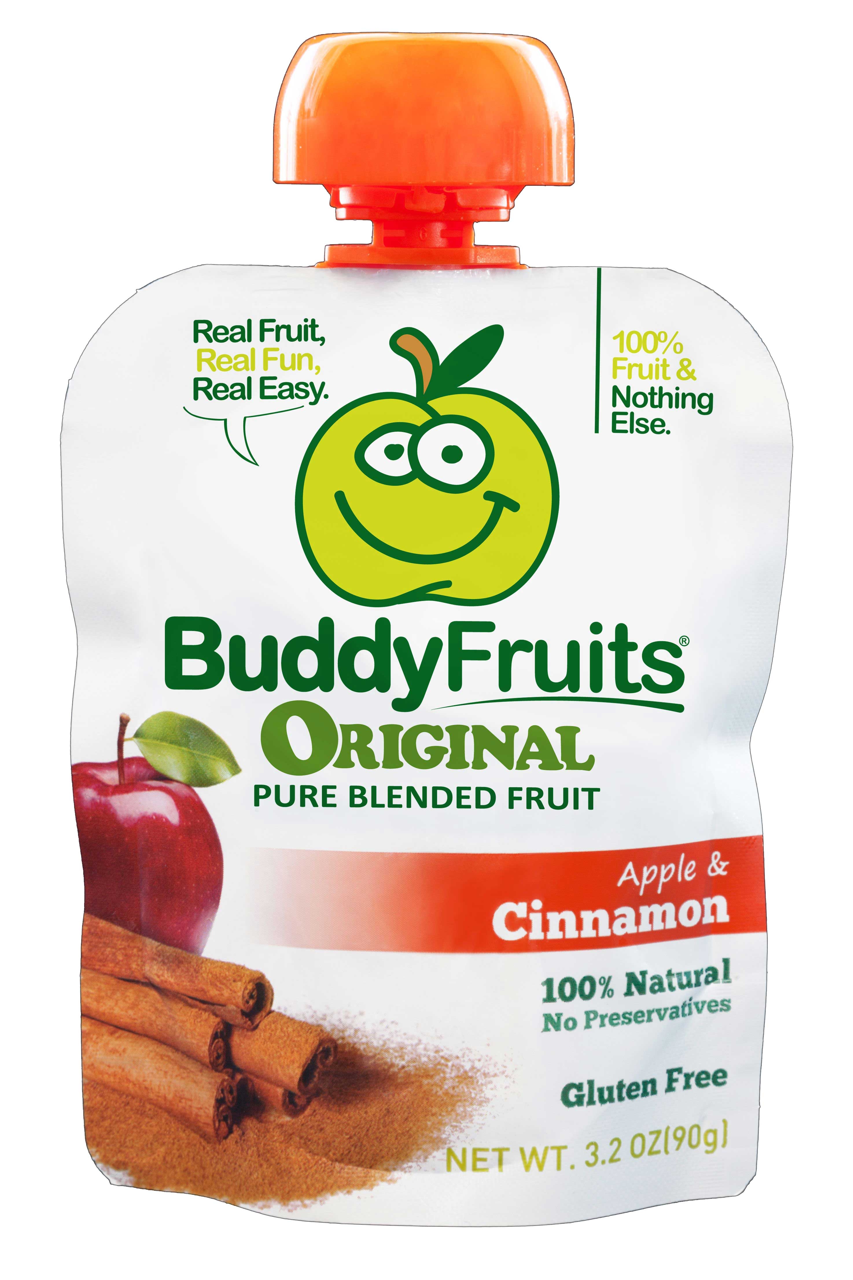 Buddy Fruits Originals Apple and Cinnamon Fruit Blend, 3.2 Ounce -- 18 per case.