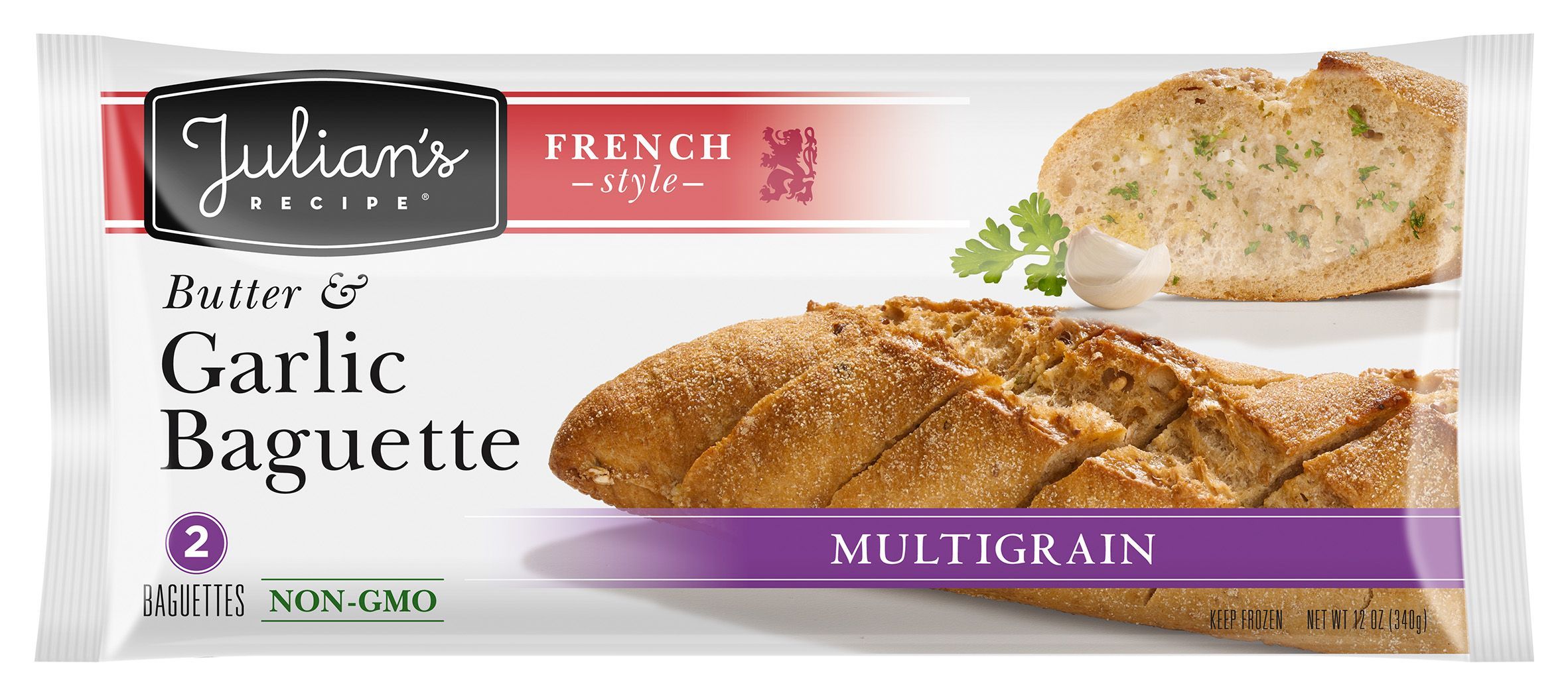 Julian's Butter And Garlic Multigrain Baguette, 12 Ounce -- 12 Per Case