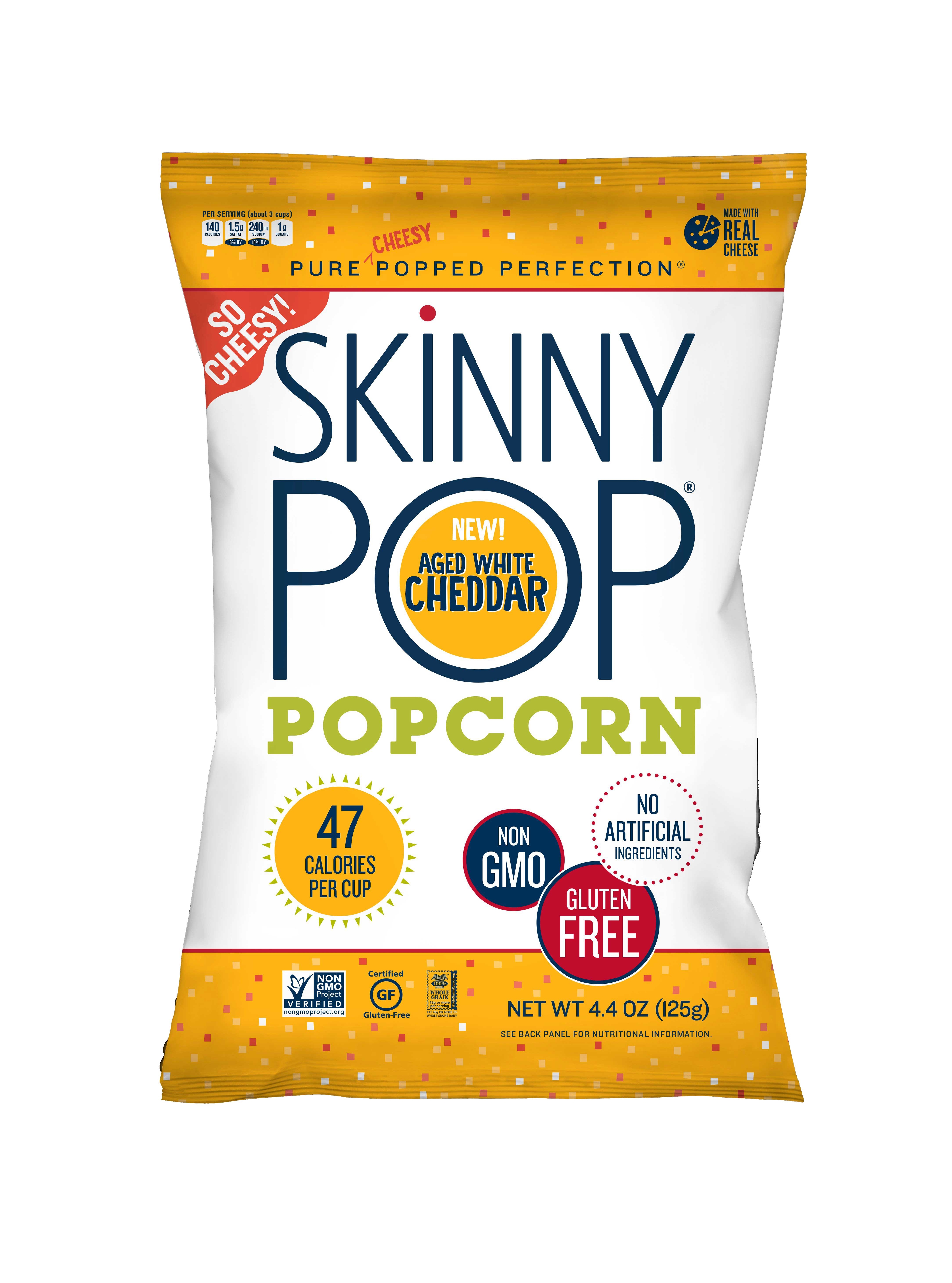 Skinnypop Aged White Cheddar Popcorn, 4.4 Ounce -- 12 per case.
