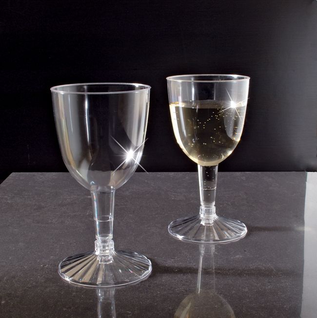 Yoshi Ware Emi Resposable Clear Wine Goblet Glass, 5 Ounce, 20 Count -- 25 Per Case