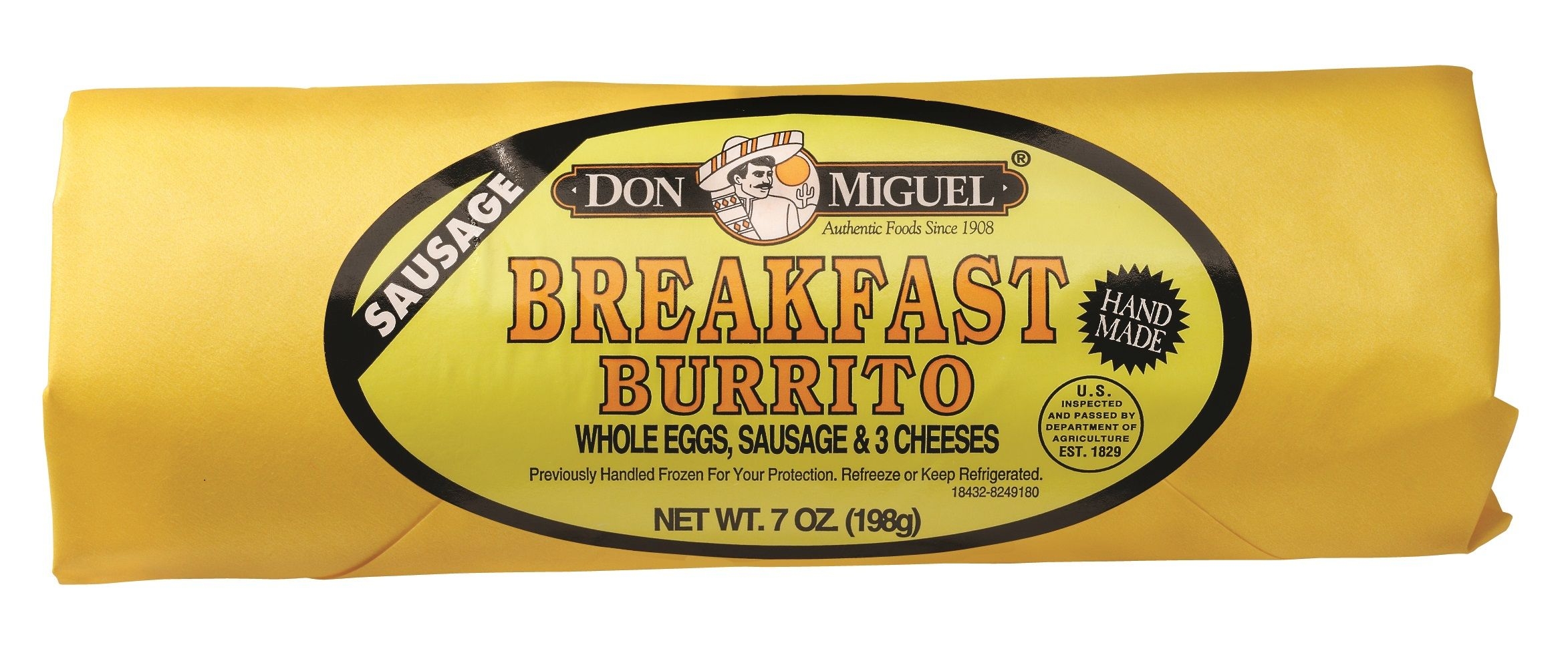 Don Miguel Egg Cheese and Sausage Burrito, 7 Ounce -- 12 per case.