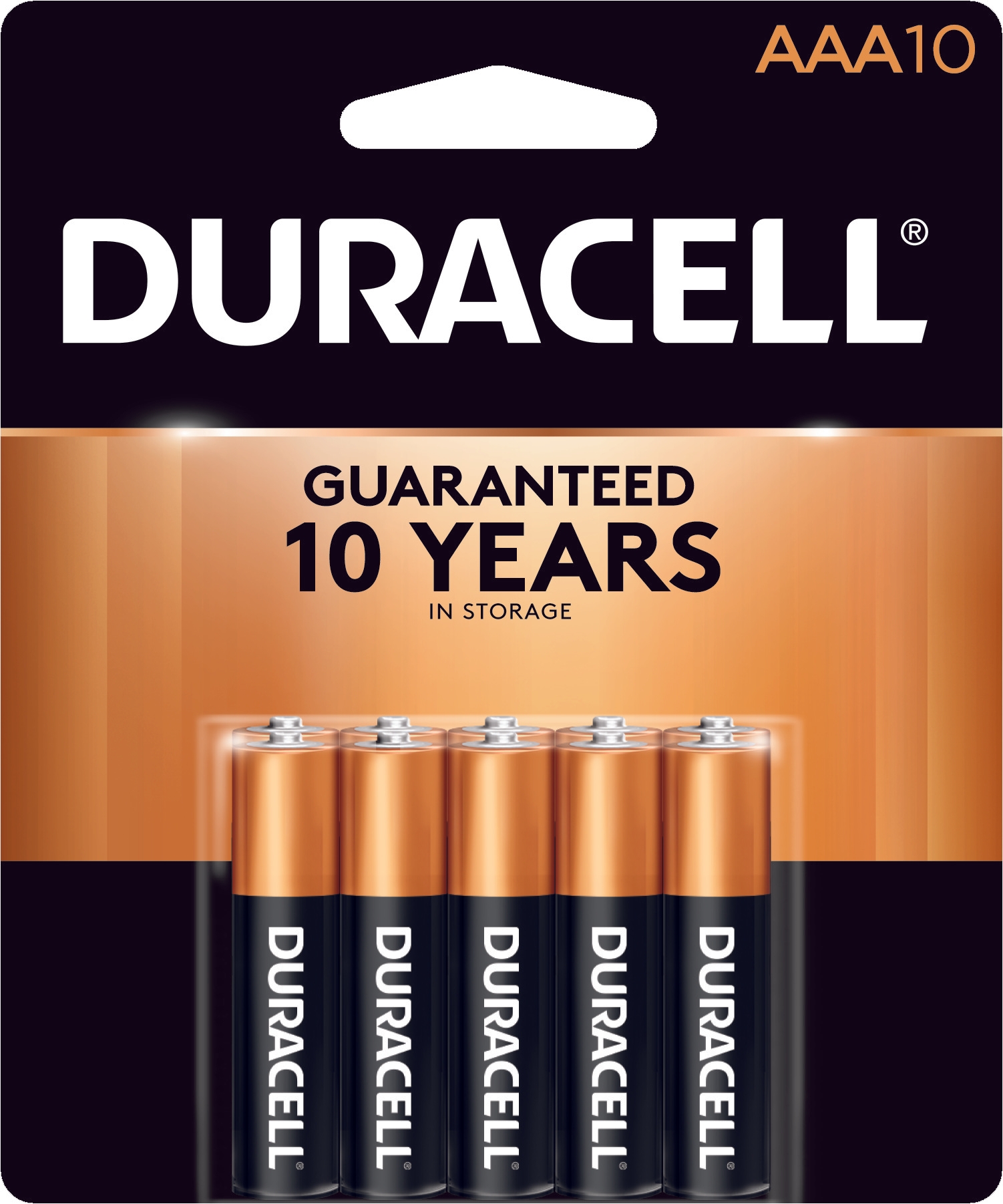 Duracell Coppertop AAA Alkaline Battery, 10 count per pack -- 40 per case.