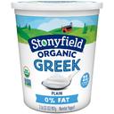 Stonyfield Farm Organic Greek Nonfat Smooth and Creamy Plain Yogurt, 32 Ounce -- 6 per case.