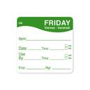 Daymark DissolveMark Day of the Week Label - Use By Friday, 2 x 2 inch -- 12 rolls per case.
