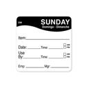 Daymark DissolveMark Day of the Week Label - Use By Sunday, 2 x 2 inch -- 12 rolls per case.