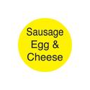 Daymark DuraMark Yellow Sausage Egg and Cheese Deli Label, 1 inch Circle - 1000 per roll -- 12 rolls per case.