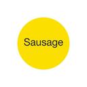 Duramark 1 inch Sausage Yellow Label, 1000 count per roll -- 12 rolls per case.