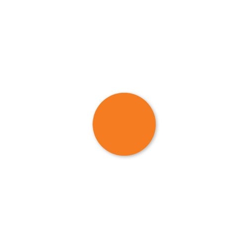 Daymark MoveMark Solid Orange Round Blank Label, 0.75 inch -- 12 rolls per case.