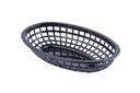 Tablecraft Black Plastic Classic Oval Basket, 9.375 x 6.25 x 1.875 inch -- 36 per case