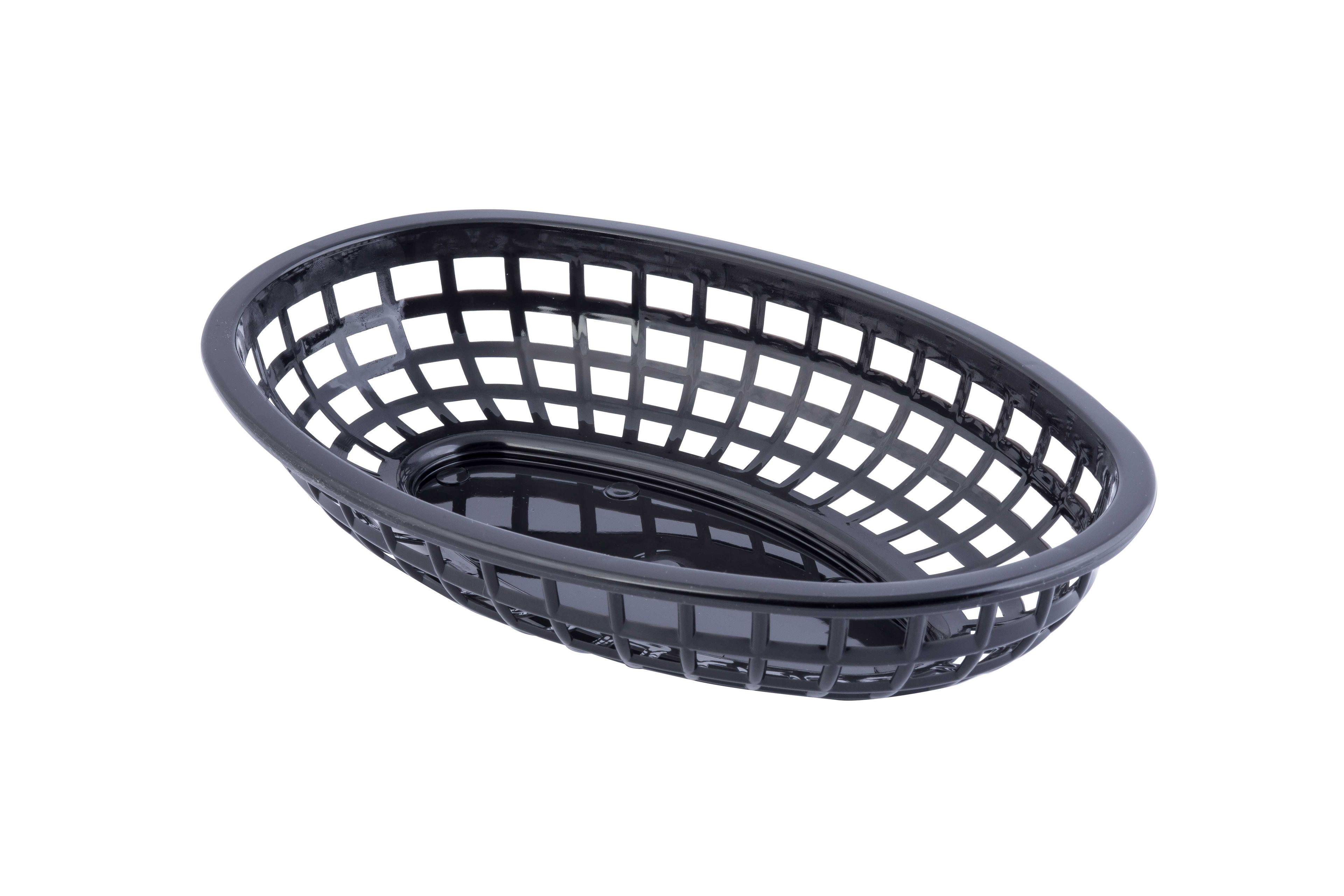Tablecraft Black Plastic Classic Oval Basket, 9.375 X 6.25 X 1.875 Inch -- 36 Per Case