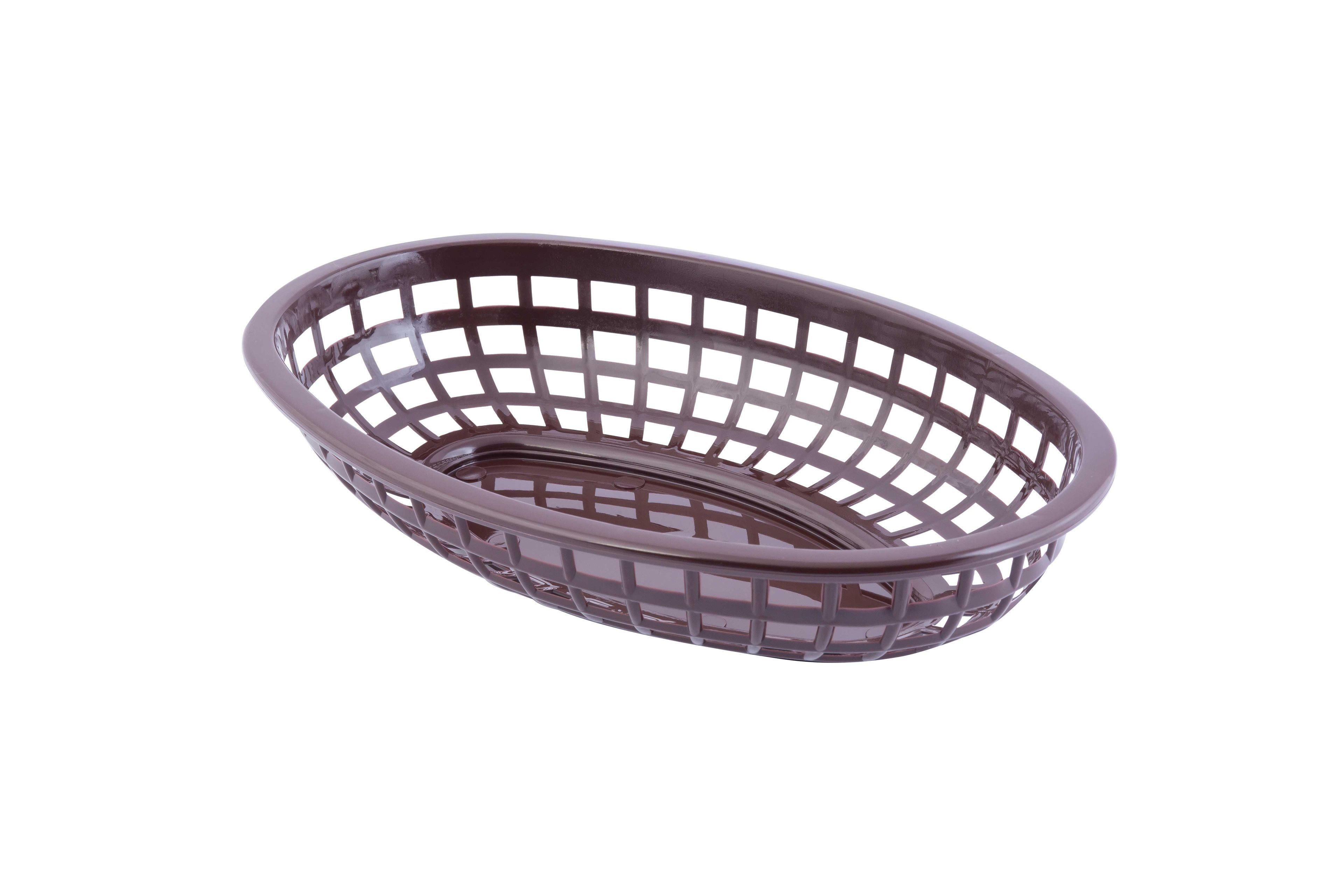 Tablecraft Brown Oval Plastic Basket, 9.3 X 6 X 1.87 Inch -- 36 Per Case