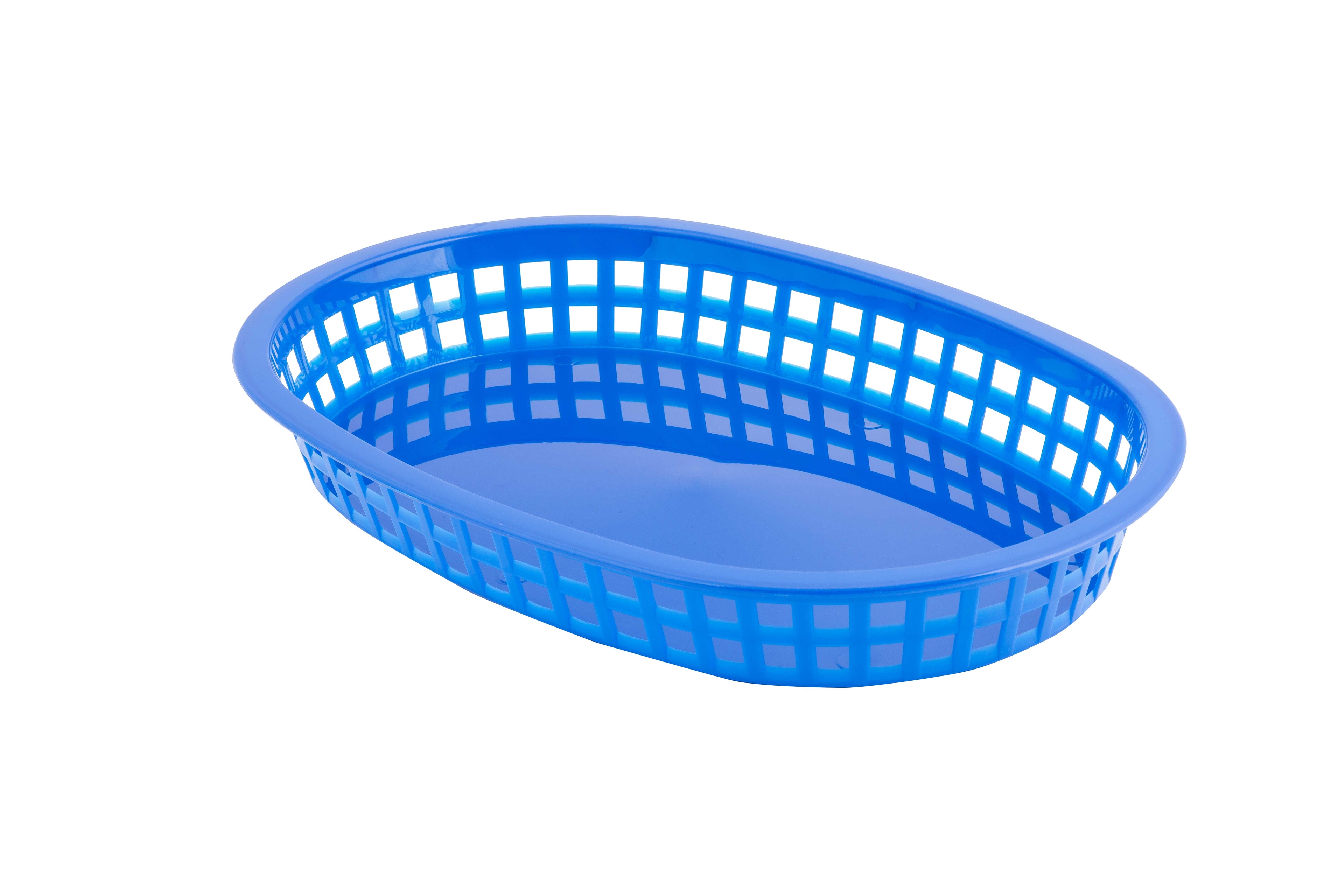 Tablecraft Plastic Royal Blue Basket, 10.5 x 7 x 1 inch -- 36 per case