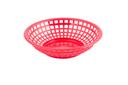 Tablecraft High Density Polyethylene Red Round Serving Basket, 8 x 8 x 2 inch -- 36 per case