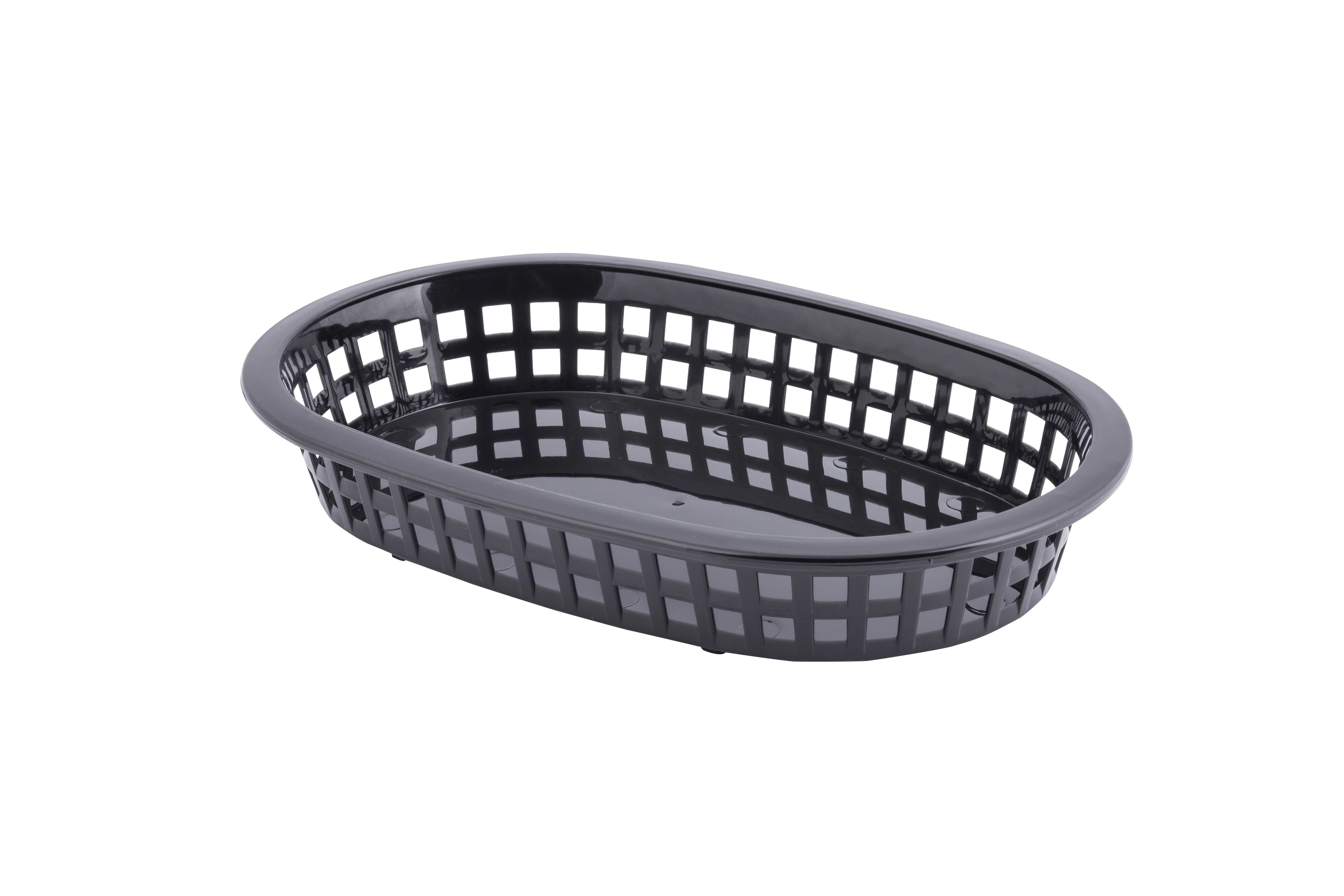 Tablecraft A La Carte Black Oval Platter Basket, 9 x 6 x 2 inch -- 36 per case