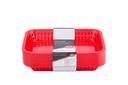 Tablecraft 10.75 inch Plastic Grande Rectangular Red Platter Basket, 12 count -- 3 per case