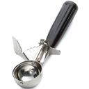 Tablecraft 18/8 Stainless Steel Black Size 30 Thumb Press Ice Cream Food Disher with Polyethylene Handle, 1.25 Ounce Capacity