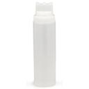 Tablecraft Polyethylene Three TipTop Selectop Wide Mouth Natural Squeeze Dispenser, 24 Ounce Capacity -- 12 per case