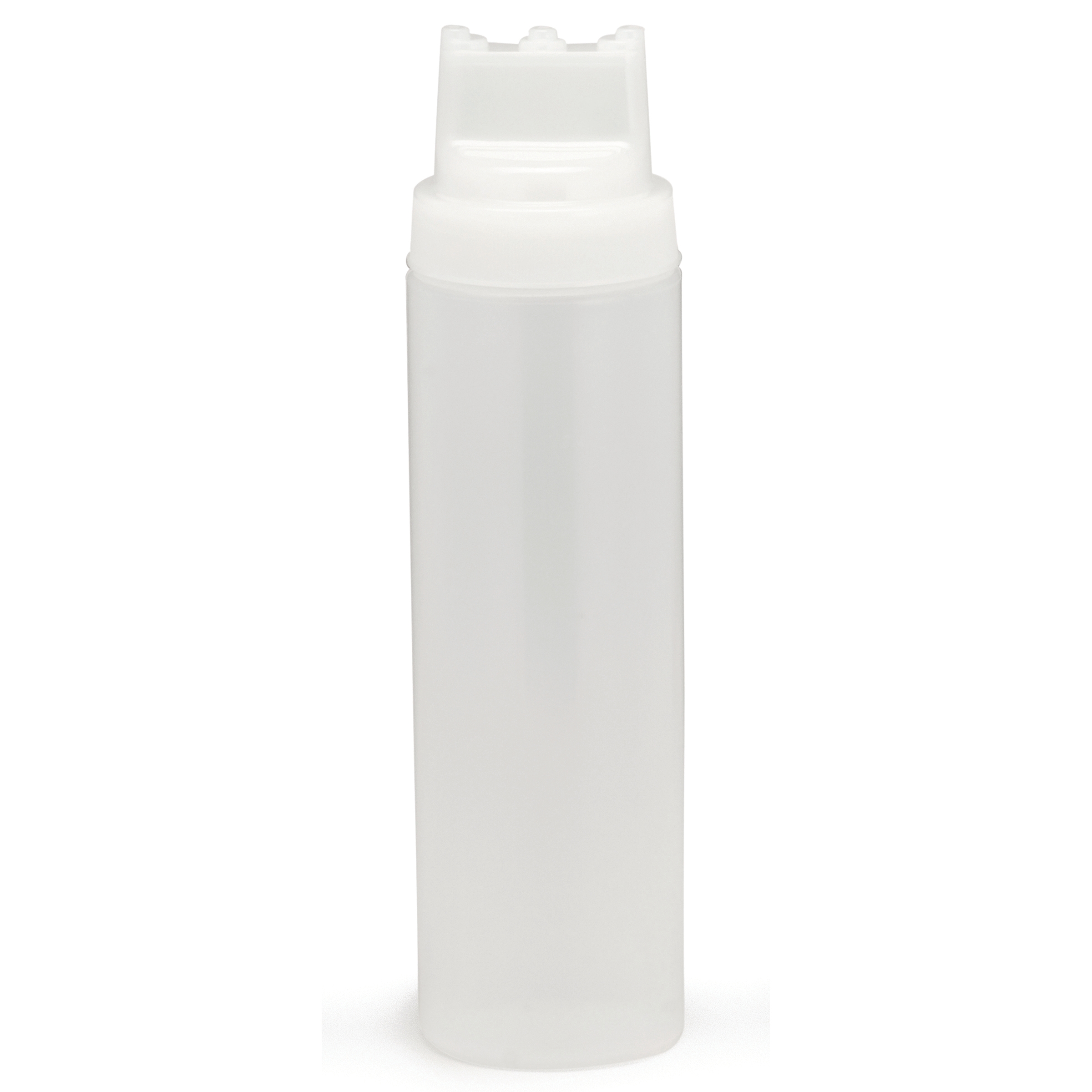 Tablecraft Polyethylene Three TipTop Selectop Wide Mouth Natural Squeeze Dispenser, 24 Ounce Capacity -- 12 per case