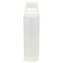 Tablecraft Polyethylene Dualway Three TipTop Selectop Widemouth Natural Squeeze Dispenser, 24 Ounce Capacity -- 12 per case