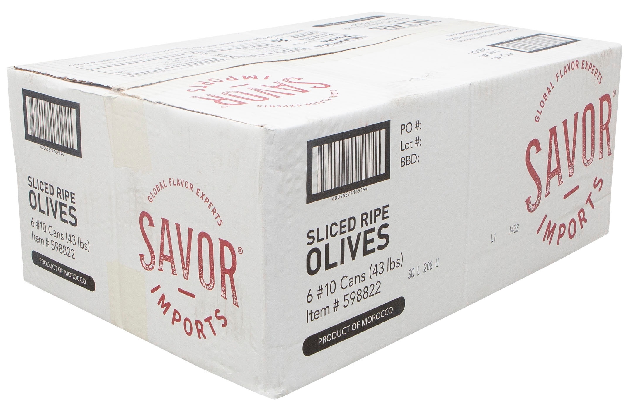 Savor Imports Sliced Ripe Olives, Number 10 Can -- 6 per case.