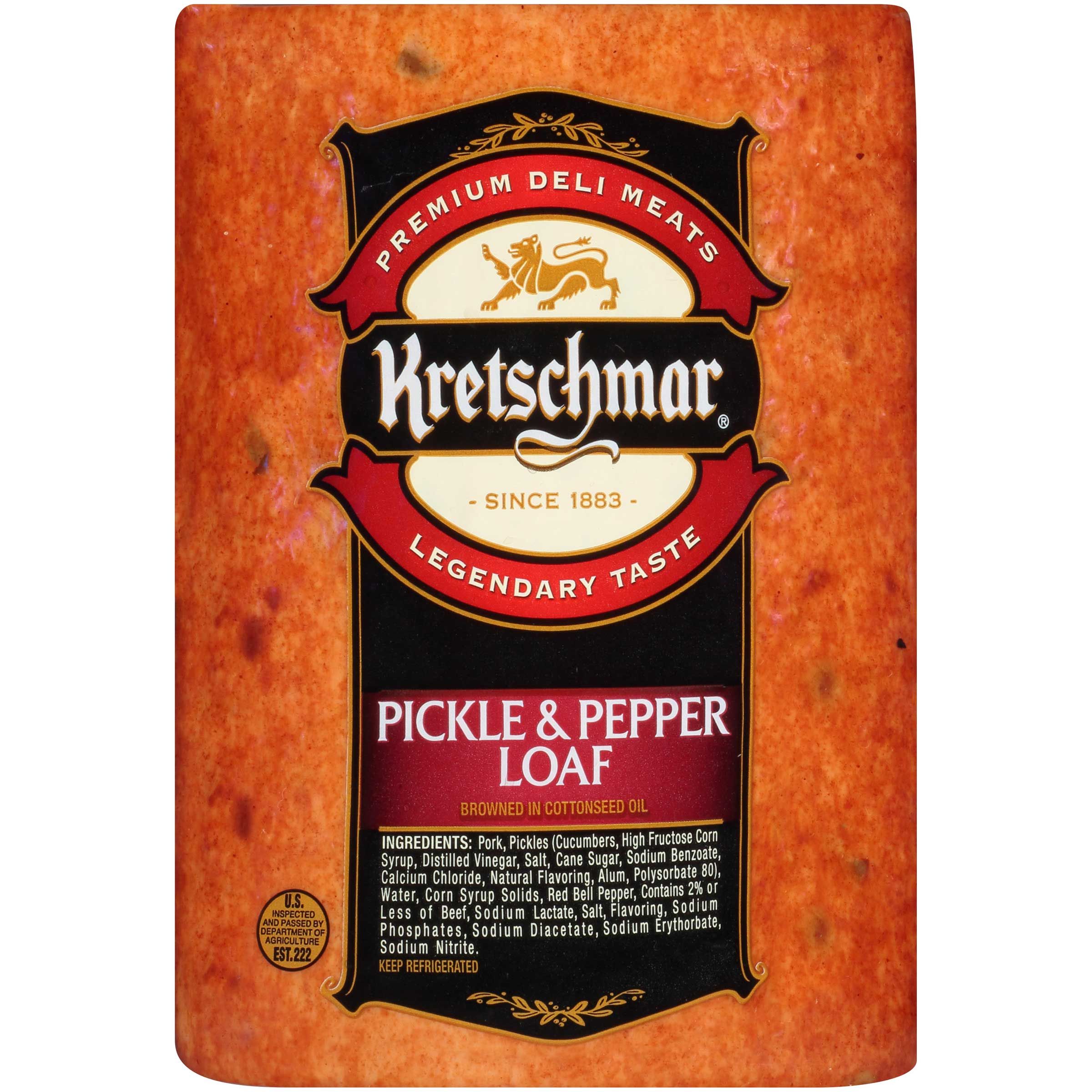 Kretschmar Pickle And Pimento Meat Loaf, Lunch Meat, 62.97 Ounce -- 2 Per Case