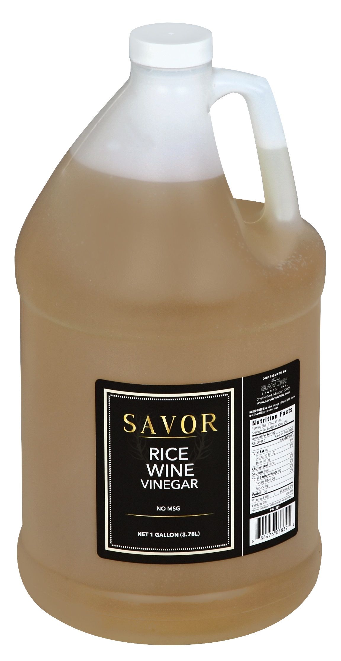 Savor Imports 4.5 Percent Unseasoned Rice Vinegar, 1 Gallon -- 4 Per Case