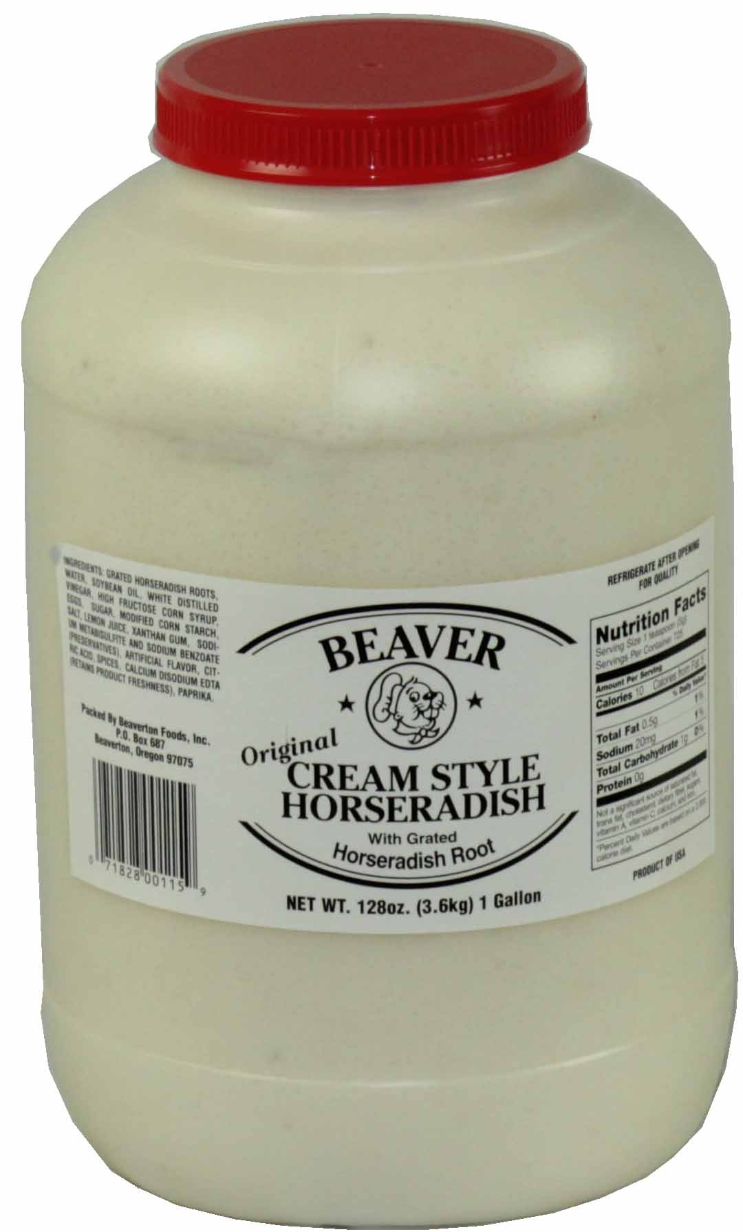 Beaver Cream Style Horseradish, 8 Pound -- 4 per case.