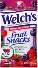 Welchs Berries and Cherries Fruit Snacks, 2.25 Ounce -- 48 per case.