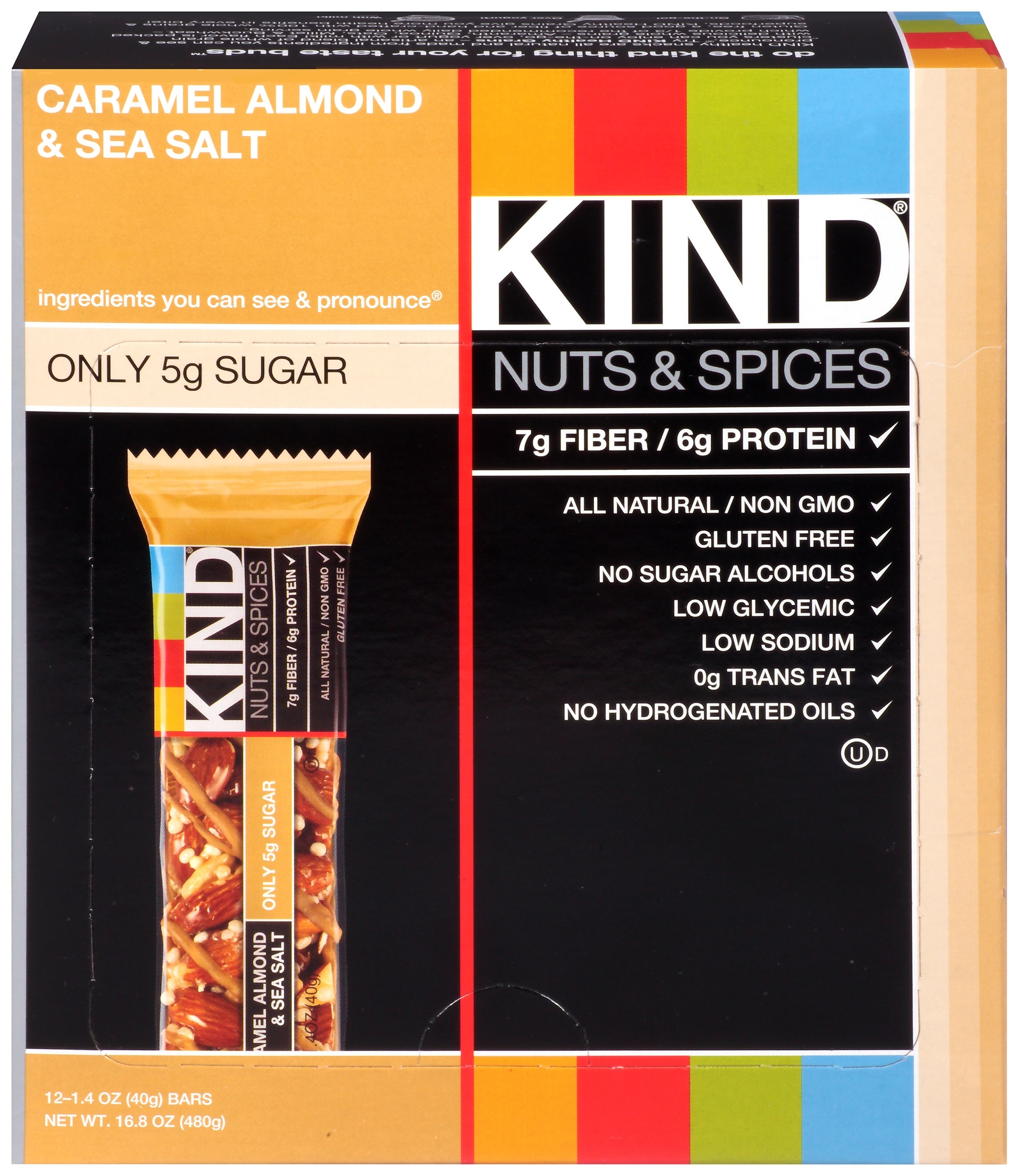 Kind Healthy Caramel Almond Sea Salt Snack Bar, 1.4 Ounce -- 72 per case.