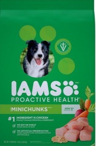 Iams Proactive Health MiniChunks Chicken Adult Dog Food, 15 Pound.