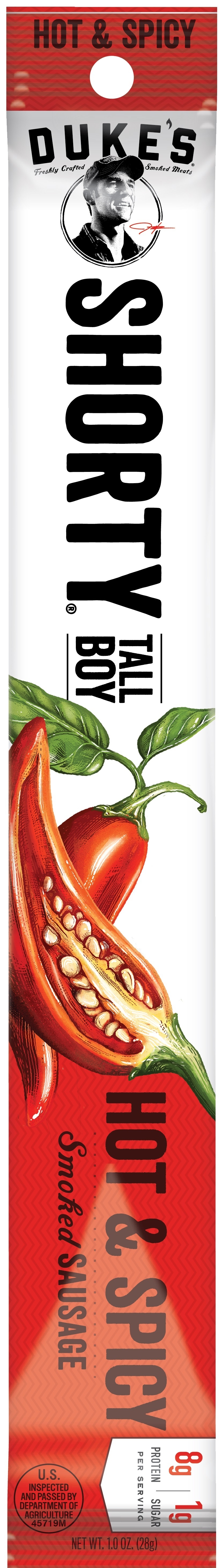 Dukes Hot and Spicy Smoked Shorty Sausage, 1 Ouncee -- 96 per case.