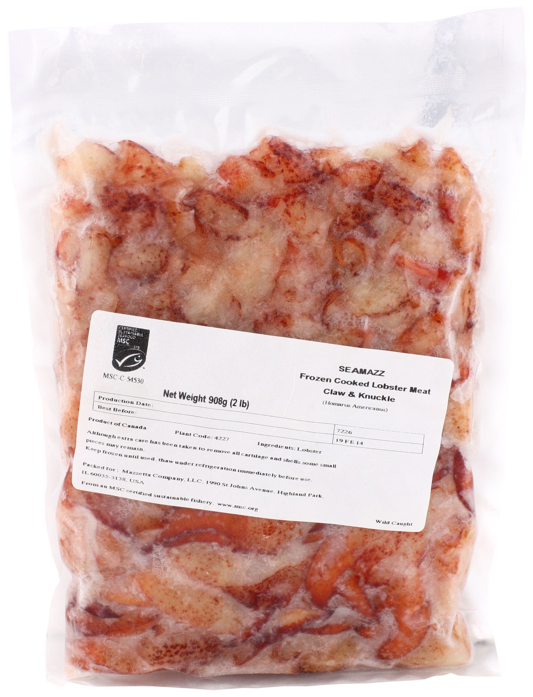 Seamazz Claw Knuckle Lobster Meat, 2 Pound -- 6 Per Case