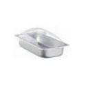 Cadco Stainless Steel Third Size Steam Pan with Clear Polycarbonate Lid, 12 7/8 x 5 x 7 inch.
